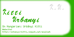 kitti urbanyi business card