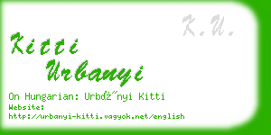 kitti urbanyi business card